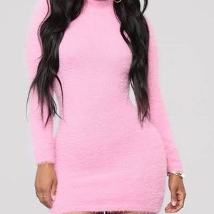 Pink winter dress fashion nova